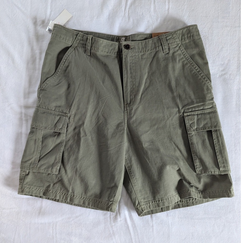 Timberland Relaxed‎ Fit Cargo Shorts Olive Green Men's Sz 40 Casual Utility NWT
